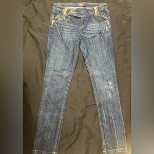 Tyteโ Jeans Womens Blue Stretch Straight Medium Wash Pockets Sz 9